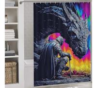 RRTYVFD La última baluarte del dragón: Un encuentro heroico. Cortina de ducha de poliéster 100% resistente al moho y con ganchos, para bañera y cabina de ducha, 163 x 180 cm.
