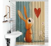 RRTYVFD Liebre Dreams of Liebe - Cortina de baño de poliéster resistente al moho, gruesa y duradera, para bañera y ducha, 119 x 180 cm