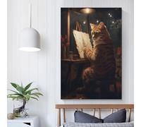 RRTYVFD Lienzo con diseño de gato para dormitorio, para habitación de niños y niñas, 20 x 30 cm