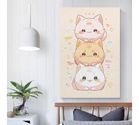 RRTYVFD Lienzo con impresiones artísticas japonesas de gatos kawaii para pared, ideal para habitación de niños y niñas, 20 x 30 cm
