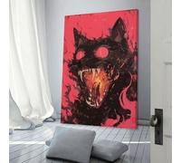 RRTYVFD Lienzo de gato en llamas para decoración de paredes de casa, baño rústico, 20 x 30 cm