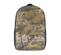 RRTYVFD Lindas bolsas de viaje impresas en 3D para dos caballeros en atuendo del siglo XVIII, mochila escolar para niños, mochila informal para exteriores, mochila informal para niñas, Paisaje de