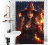 RRTYVFD Magical Woman - Cortinas de ducha a prueba de moho, tela 100 % poliéster, lavables, para decoración de baño, bañera, 119 x 180 cm