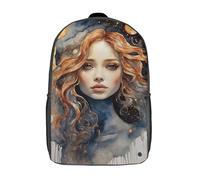 RRTYVFD Mochila 3D "El vagabundo mira hacia atrás" para niños, impermeable, ideal para la escuela, con libros y estilo lindo y relajado. Adecuado para niñas y niños., Celestial Goddess, 17"
