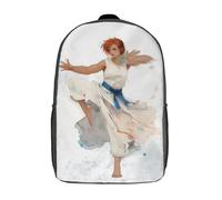RRTYVFD Mochila 3D "El vagabundo mira hacia atrás" para niños, impermeable, ideal para la escuela, con libros y estilo lindo y relajado. Adecuado para niñas y niños., Badass Monk, 17"