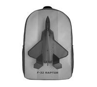 RRTYVFD Mochila de viaje informal con estampado 3D de astronauta espacial para niños, mochila de gran capacidad para niños y niñas, Lockheed Martin F22 Rapto, 17"