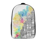 RRTYVFD Mochila escolar con diseño de árbol de la vida cósmico en 3D, bonita mochila escolar para exteriores, informal, para niños y estudiantes de secundaria, Colorida San Francisco, 17"