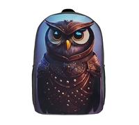 RRTYVFD Mochila escolar con diseño de gato jugando al violonchelo para niños y niñas, mochila deportiva informal, mochila de día para primaria de gran capacidad, The Owl Fantasy, 17"