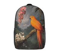 RRTYVFD Mochila escolar con diseño de pájaro en una rama y sol, impresión 3D a la moda, para niños y niños, Orange Parrot in Jungle, 17"