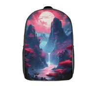 RRTYVFD Mochila escolar con estampado 3D Bruges Snippet con bolsillos grandes para niños, mochilas para niños, mochilas para libros y niñas, mochila escolar para niños, Moonlight Sakura Peaks, 17"