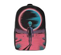 RRTYVFD Mochila escolar con estampado 3D para niños, diseño de pingüino de la Antártida, mochila de viaje, mochila de viaje de gran capacidad, Alien on a Desolate Planet, 17"