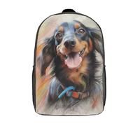 RRTYVFD Mochila escolar con impresión 3D de Yorkshire Terrier, mochila escolar de gran capacidad, ideal para niños de primaria y secundaria, Parodia de Dachshund, 17"