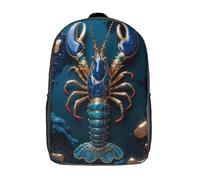 RRTYVFD Mochila escolar de arte Kintsugi con diseño de langosta dorada con impresión 3D, mochila escolar para niños y niñas, mochila para laptop, para niños, estudiantes, adultos, Langosta dorada