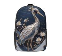 RRTYVFD Mochila escolar de arte Kintsugi con diseño de langosta dorada con impresión 3D, mochila escolar para niños y niñas, mochila para laptop, para niños, estudiantes, adultos, Crane Bird Kintsugi