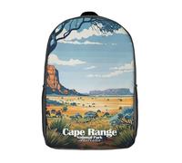 RRTYVFD Mochila escolar impresa en 3D con diseño del Parque Nacional de Kluane Canadá y bolsillos grandes para niños, mochila escolar, bolsa de libros, Cape Range National Park Australia, 17"