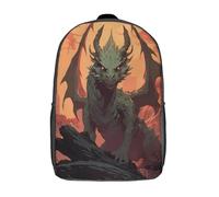 RRTYVFD Mochila escolar impresa en 3D para niños, mochila mago de cristal coloreado, mochila de ocio de moda para niños, mochila de día al aire libre, bonita bolsa de viaje, Dragón misterioso, 17"
