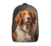 RRTYVFD Mochila escolar infantil con estampado de cocodrilo 3D, mochila de moda y casual para niños, gran capacidad, ideal para viajes y libros., Brittany Spaniel, 17"
