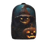 RRTYVFD Mochila escolar infantil con impresión 3D de Feliz Navidad, bolsas escolares de viaje de alta capacidad para niños, estudiantes, adultos, Cosecha del miedo, 17"