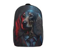 RRTYVFD Mochila escolar infantil con impresión 3D de la poderosa flota de buques de guerra para niños, mochilas de viaje, mochilas para libros, mochila escolar para niños, Detective canino, 17"