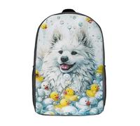 RRTYVFD Mochila escolar infantil con impresión 3D, diseño gótico de rosa, bolsa de libros de alta capacidad para niños, estudiantes, adultos, Un perro esquimal americano, 17"