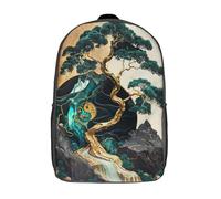 RRTYVFD Mochila escolar infantil impresa en 3D con diseño de árbol de colores, gran capacidad, ideal para viajes y ocio., Yin And Yang Bonsai Tree, 17"