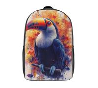 RRTYVFD Mochila escolar para escolar, ilustración del Parque Nacional Mesa Verde, mochila escolar para niños impresa en 3D, bolsa de viaje de moda, bolsa de escuela para niños, Toucan Watercolor Art
