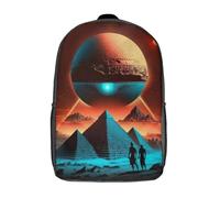 RRTYVFD Mochila escolar para estudiantes, mochila escolar con impresión 3D, mochila de viaje con accesorios de moda, mochila impermeable para niños, Pyramide Alien Citizen, 17"