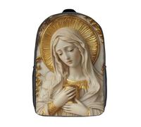 RRTYVFD Mochila escolar para niños con citas, impreso en 3D, ideal para viajes, libros y como bolsa de escuela., Santa María Magdalena, 17"