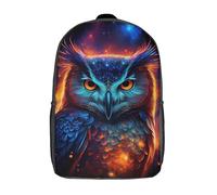 RRTYVFD Mochila escolar para niños con estampado 3D Koi Fish And Moon japonés, asiático, Yin y Yang, mochila deportiva para niños y niñas, mochila de moda, Nebula Owl V4, 17"