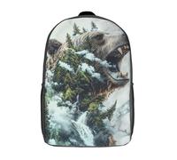 RRTYVFD Mochila escolar para niños con impresión 3D, diseño de guardián de la selva, poderosa mochila escolar, mochila de viaje, mochila de moda de gran capacidad, Natures Roar, 17"