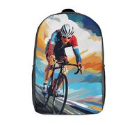 RRTYVFD Mochila escolar para niños, con impresión 3D, estilo retro, para motocicleta, mochila informal de viaje, mochila de gran capacidad para niños, Ciclismo ciclista, 17"