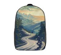 RRTYVFD Mochila escolar para niños, con impresión 3D, estilo retro, para motocicleta, mochila informal de viaje, mochila de gran capacidad para niños, Motocicleta de montaña femenina, 17"