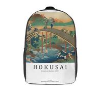 RRTYVFD Mochila escolar para niños con impresión 3D The One Who Waits Upon The Throne - Silent King of Ash and Flame Bookbags Mochila casual de viaje mochila de gran capacidad para niños, Hokusai