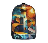 RRTYVFD Mochila escolar para niños con impresión 3D The One Who Waits Upon The Throne - Silent King of Ash and Flame Bookbags Mochila casual de viaje mochila de gran capacidad para niños, Faro moderno