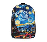 RRTYVFD Mochila escolar para niños, diseño abstracto cubista que representa el horizonte londinense y sus emblemáticos monumentos. Mochila impresa en 3D, ideal para viajes y ocio., Starry Night