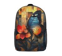RRTYVFD Mochila escolar para niños, diseño abstracto cubista que representa el horizonte londinense y sus emblemáticos monumentos. Mochila impresa en 3D, ideal para viajes y ocio., Stained Glass