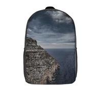 RRTYVFD Mochila escolar para niños impresa en 3D, diseño de ciudadela de Gozo, ideal para calles estrechas. Gran capacidad, perfecto para viajes, libros y escuela., Malta Island Gloomy Coast, 17"