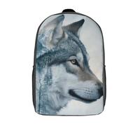 RRTYVFD Mochila escolar para niños impresa en 3D, inspirada en Crónicas del Lobo Galáctico. Gran capacidad, ideal para viajes, libros y escuela., Wolf Husky Dog, 17"