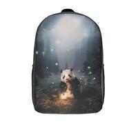 RRTYVFD Mochila escolar para niños Koala y Mariposa, impresa en 3D, ideal para viajes y libros de niños escolarizados en la escuela primaria., The Panda In The Forest, 17"