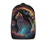 RRTYVFD Mochila escolar para niños "Luz de Jesús", impresa en 3D, ideal para viajes y lecturas de niños en primaria., Cute Cat Serenity Scenery, 17"