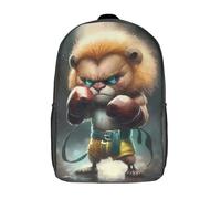 RRTYVFD Mochila escolar para niños, mochila escolar de gran capacidad, ideal para niños, niñas, adultos y adolescentes., Pro Lion Cub Boxer, 17"