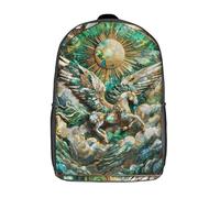 RRTYVFD Mochila escolar para niños "Secretos de oro de arte profundo", impresa en 3D, ideal para viajes, libros y escuela., Abstracto Pegasus Kintsugi, 17"