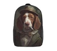 RRTYVFD Mochila estilo gángster, estampado en 3D, diseño de Spaniel Bretón, ideal para estudiantes universitarios. Mochila casual y ligera, perfecta para la escuela o el día., Brittany Spaniel