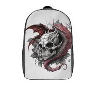RRTYVFD Mochila infantil blanca y oro dragón bolsa escolar, mochila de viaje, bolsa de libros, mochila impresa en 3D para niños y niñas, Bones Of The Fire Breather, 17"