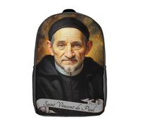 RRTYVFD Mochila infantil con estampado de San Andrés el Apóstol, ideal para la escuela, viajes y salidas., San Vicente de Pablo Retrato, 17"