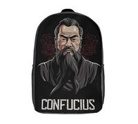 RRTYVFD Mochila infantil con impresión 3D con Lord Krishna tocando la flauta mochila para niños y niñas, mochila escolar ligera ajustable de 17 pulgadas para escuela primaria, Confucio Filósofo, 17"