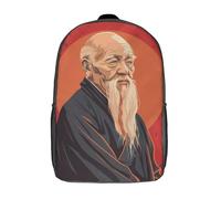 RRTYVFD Mochila infantil con impresión 3D con Lord Krishna tocando la flauta mochila para niños y niñas, mochila escolar ligera ajustable de 17 pulgadas para escuela primaria, Filósofo Lao Tzu, 17"