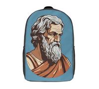 RRTYVFD Mochila infantil con impresión 3D con Lord Krishna tocando la flauta mochila para niños y niñas, mochila escolar ligera ajustable de 17 pulgadas para escuela primaria, Platón Greek Filósofo
