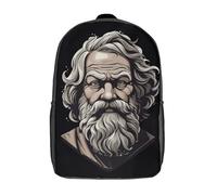 RRTYVFD Mochila infantil con impresión 3D con Lord Krishna tocando la flauta mochila para niños y niñas, mochila escolar ligera ajustable de 17 pulgadas para escuela primaria, Filósofo griego de