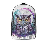 RRTYVFD Mochila infantil con impresión 3D de All The Planets, mochila para niños y niñas, mochila escolar ligera ajustable de 17 pulgadas para la escuela primaria, Owl Wild Life, 17"